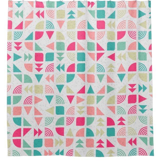 Abstract Geometric Pattern generative computationa Shower Curtain (Front)