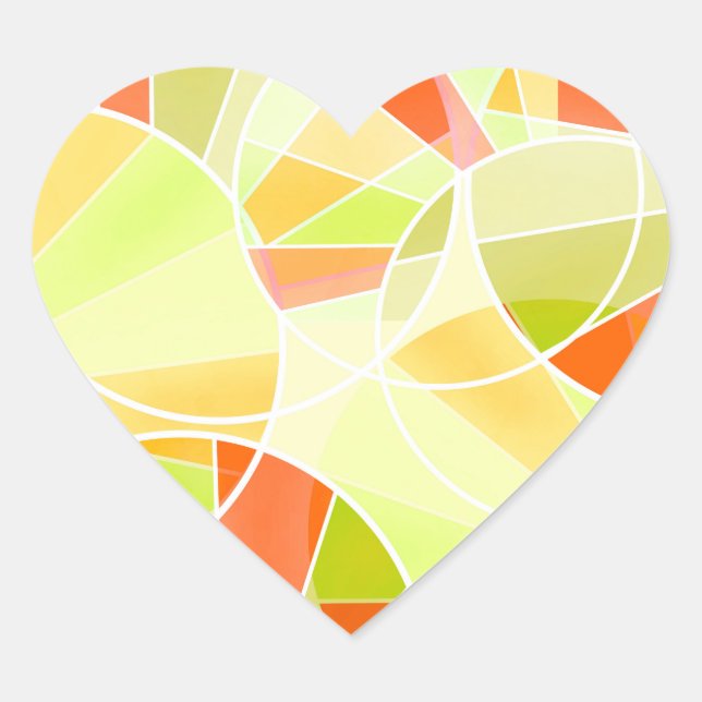 Abstract geometric pattern heart sticker (Front)