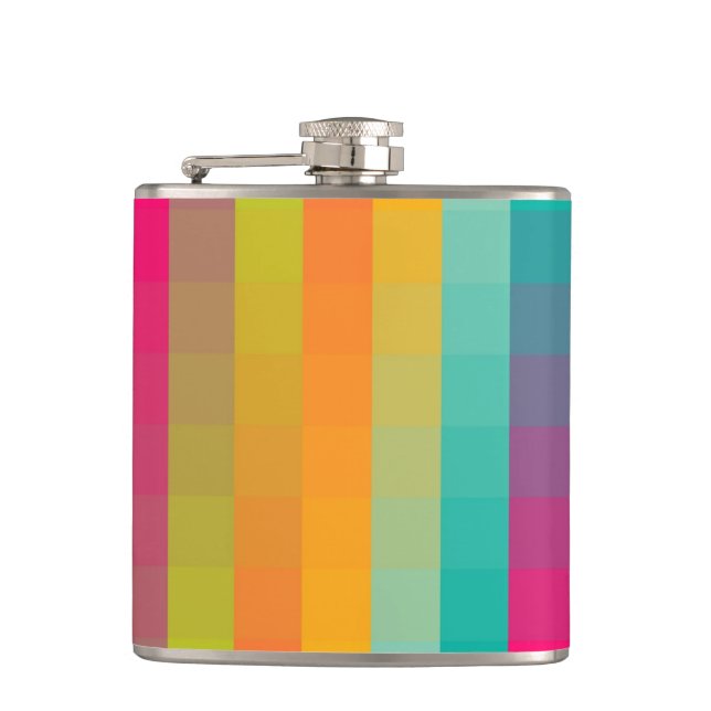 Abstract geometric pattern hip flask (Front)