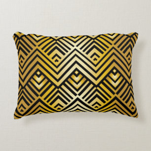 Abstract geometric pattern in art-deco style, vint decorative cushion