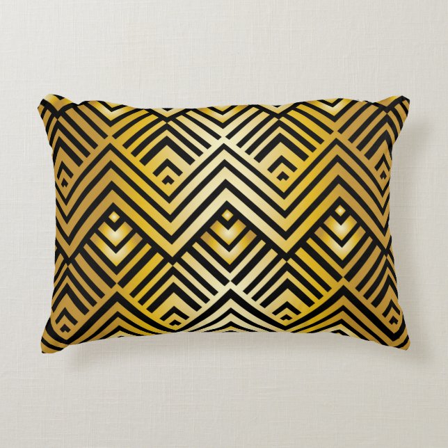 Abstract geometric pattern in art-deco style, vint decorative cushion (Front)