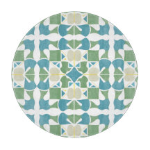 Abstract Geometric Pattern in Green and Blue