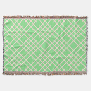Abstract Geometric Pattern in Light Green Throw Blanket