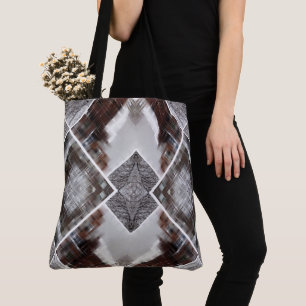 Abstract Geometric Pattern in Winter Tote Bag