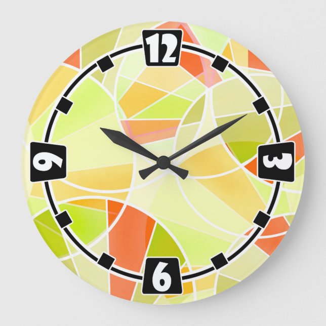 Abstract geometric pattern large clock (Front)