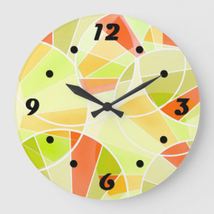 Abstract geometric pattern large clock
