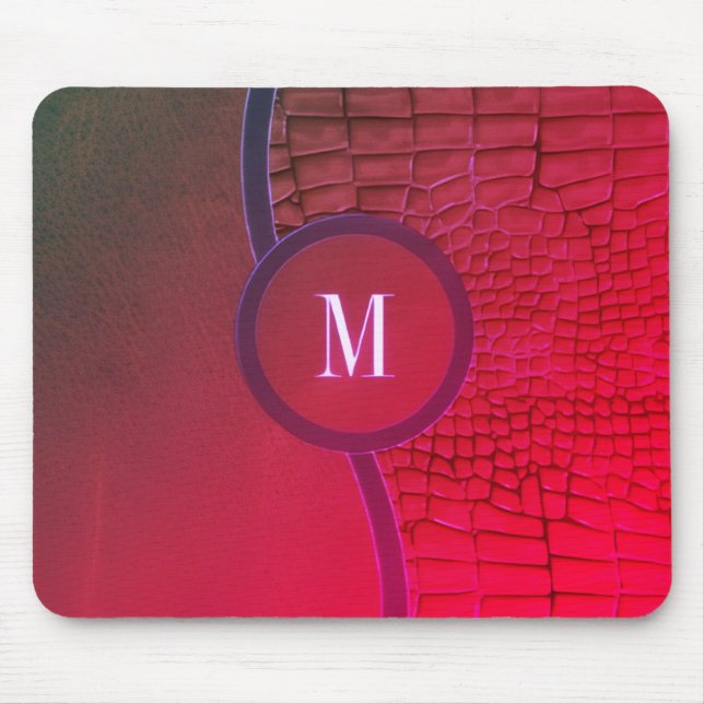 Abstract Geometric Pattern leather dark red  Mouse Pad (Front)