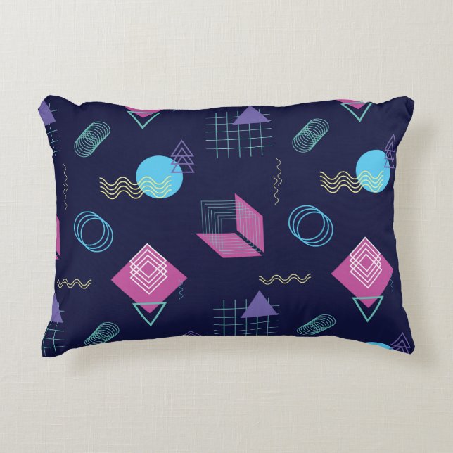 Abstract geometric pattern, line shapes. decorative cushion (Front)