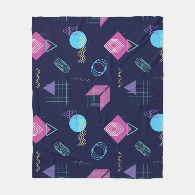 Abstract geometric pattern, line shapes. fleece blanket (Front)