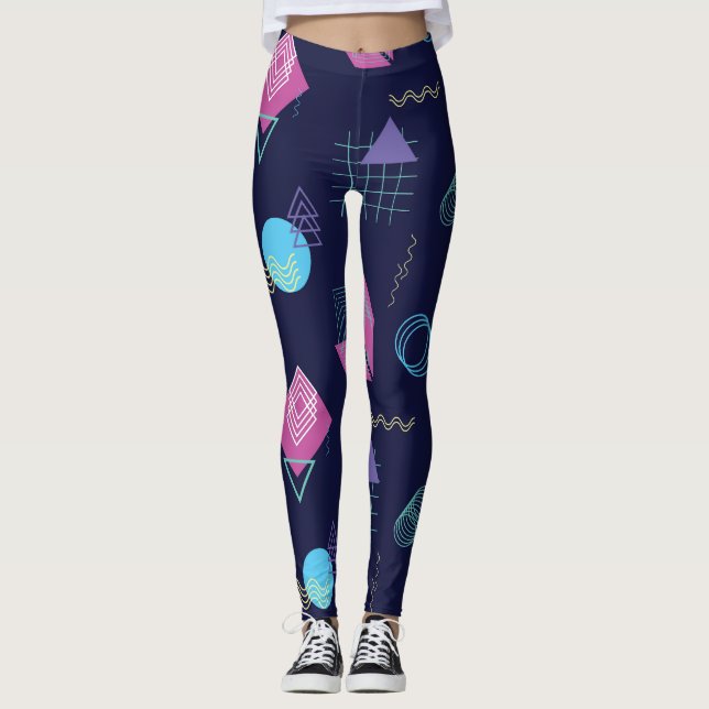 Abstract geometric pattern, line shapes. leggings (Front)