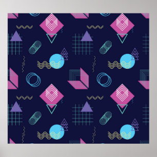Abstract geometric pattern, line shapes. poster