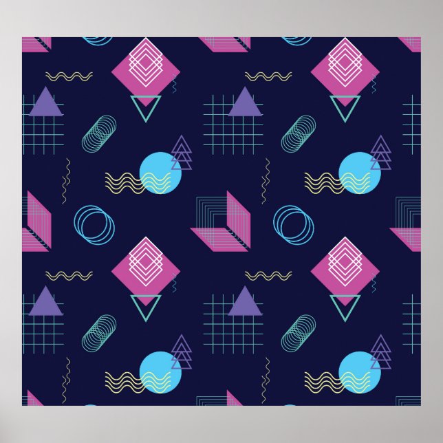 Abstract geometric pattern, line shapes. poster (Front)