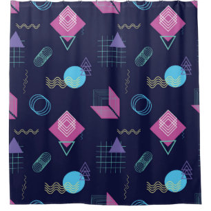 Abstract geometric pattern, line shapes. shower curtain