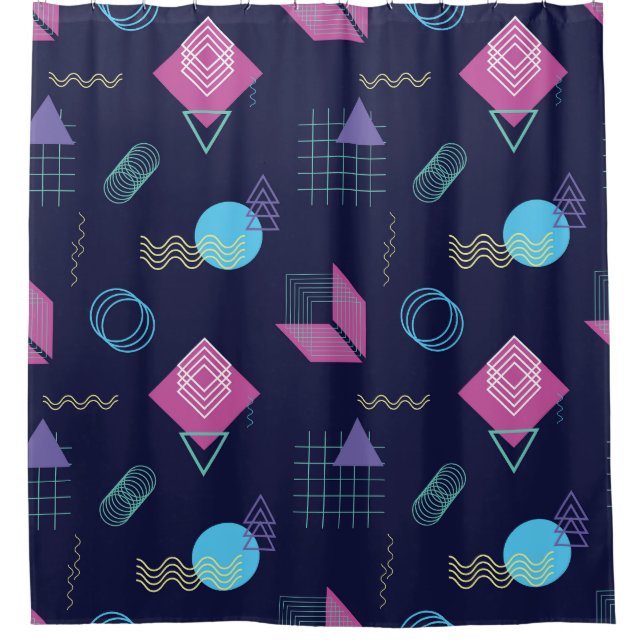 Abstract geometric pattern, line shapes. shower curtain (Front)