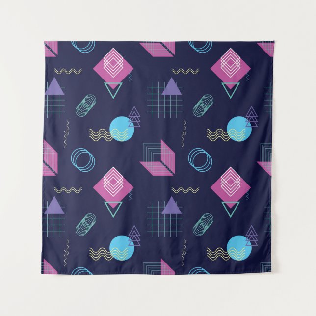 Abstract geometric pattern, line shapes. tapestry (Front)