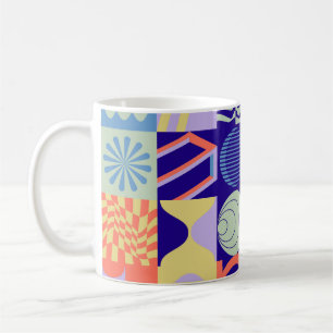Abstract geometric pattern made with simple shapes coffee mug