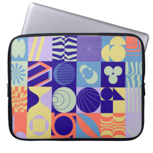 Abstract geometric pattern made with simple shapes laptop sleeve