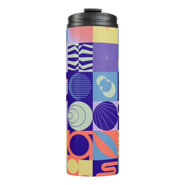 Abstract geometric pattern made with simple shapes thermal tumbler (Front)