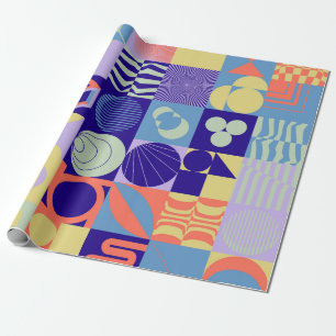 Abstract geometric pattern made with simple shapes wrapping paper