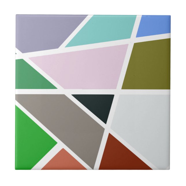 Abstract Geometric Pattern - Mid century, 1950's Tile (Front)