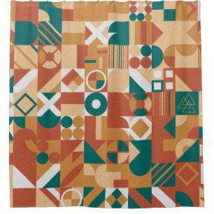 Abstract geometric pattern. Multicolor Figures. Te Shower Curtain