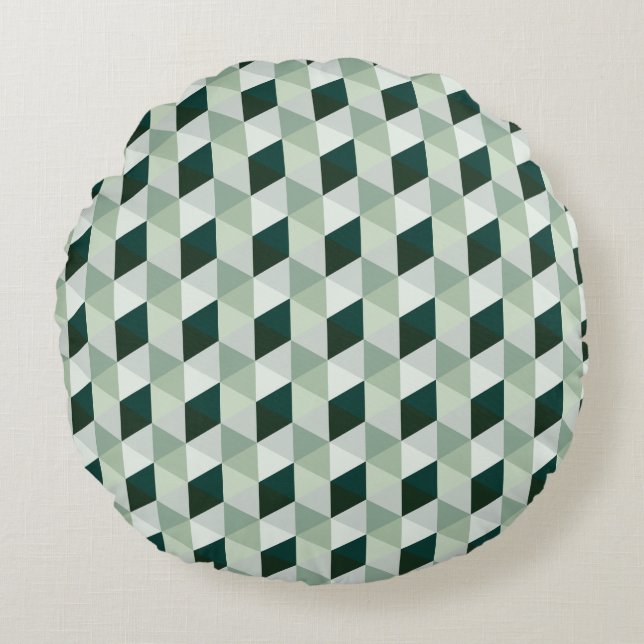 Abstract Geometric Pattern - No. 01 Round Cushion (Front)