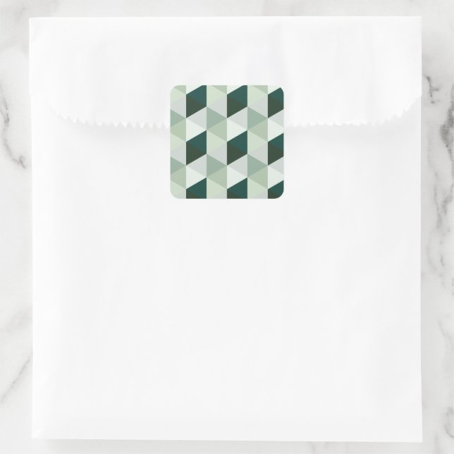 Abstract Geometric Pattern - No. 01 Square Sticker (Bag)