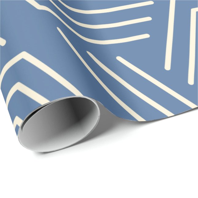 Abstract geometric pattern of white zigzag lines  wrapping paper (Roll Corner)