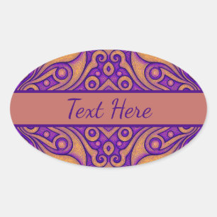 Abstract Geometric Pattern Oval Sticker