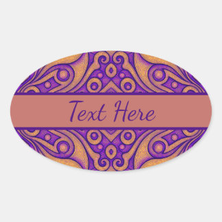 Abstract Geometric Pattern Oval Sticker