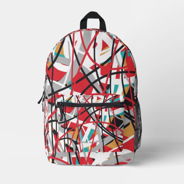 Abstract Geometric Pattern Printed Backpack (Front)