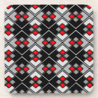 Abstract geometric pattern - red, black and grey.