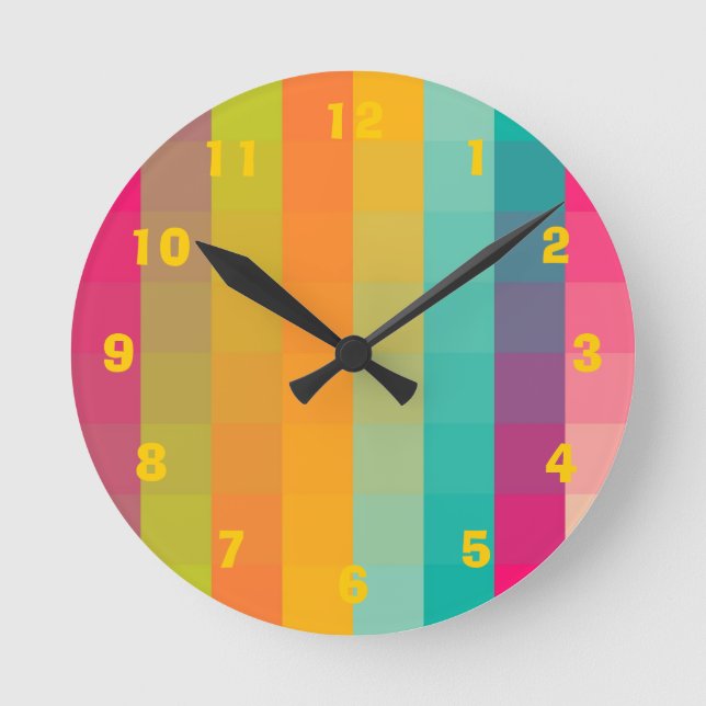 Abstract geometric pattern round clock (Front)