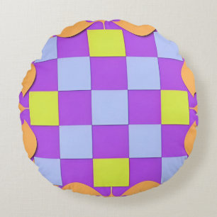 Abstract Geometric Pattern Round Cushion