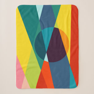 Abstract geometric pattern sherpa blanket