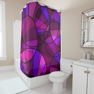 Abstract geometric pattern shower curtain