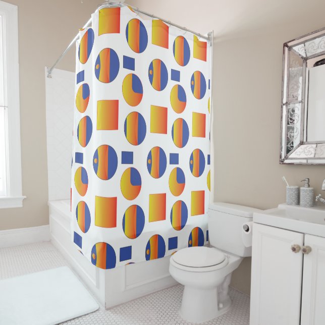 Abstract geometric pattern shower curtain (In Situ)