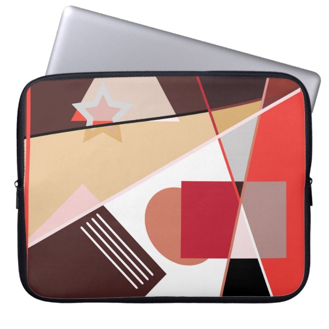 Abstract geometric pattern,  silk scarf shawl desi laptop sleeve (Front)