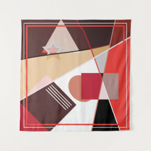 Abstract geometric pattern,  silk scarf shawl desi tapestry