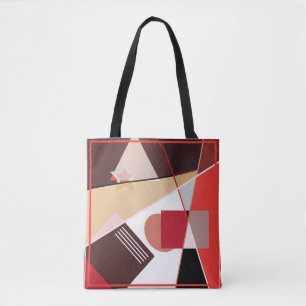 Abstract geometric pattern, silk scarf shawl desi tote bag
