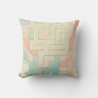 Abstract Geometric Pattern - Soft Pastel Colors Cushion
