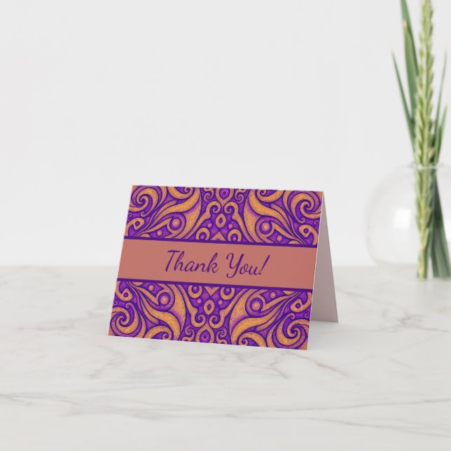 Abstract Geometric Pattern Thank You Card (Front)