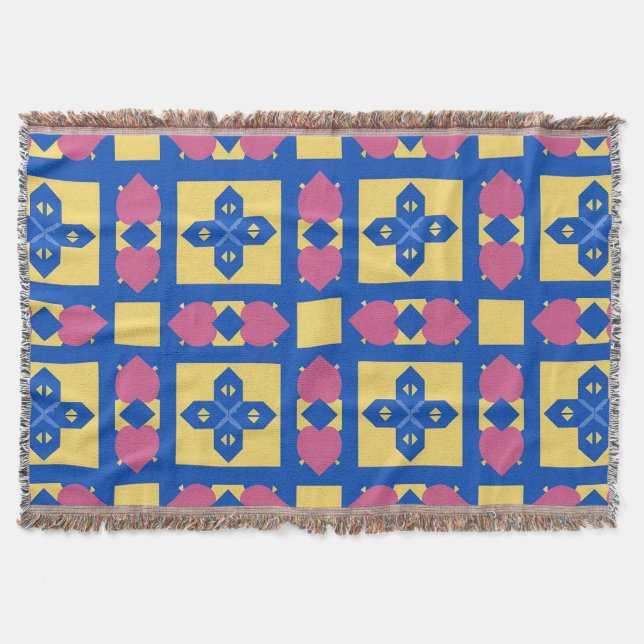 Abstract Geometric Pattern Throw Blanket (Front)