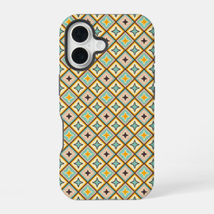 Abstract geometric pattern with diamond shapes iPhone 16 case
