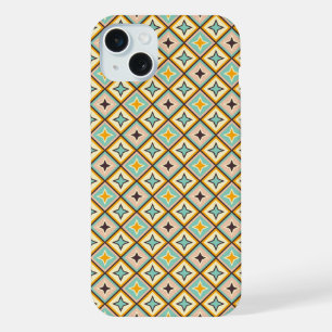 Abstract geometric pattern with diamond shapes iPhone 15 plus case