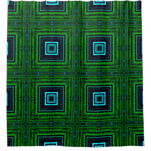 Abstract geometric pattern with kaleidoscope abstr shower curtain (Front)