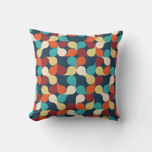 Abstract Geometric Pattern with leaves, drops. Col Cushion