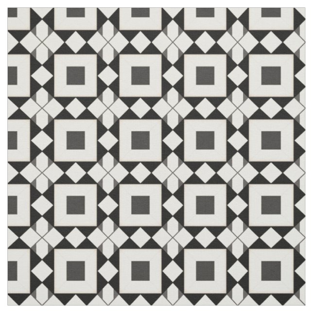 Abstract Geometric Pattern with Retro Tones Fabric (Swatch)