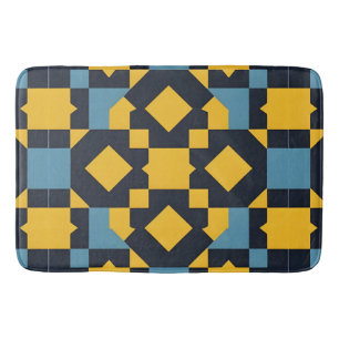 Abstract Geometric Pattern with Vibrant Colours Bath Mat