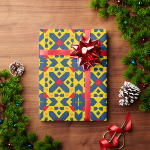 Abstract Geometric Pattern with Vibrant Colours Wrapping Paper